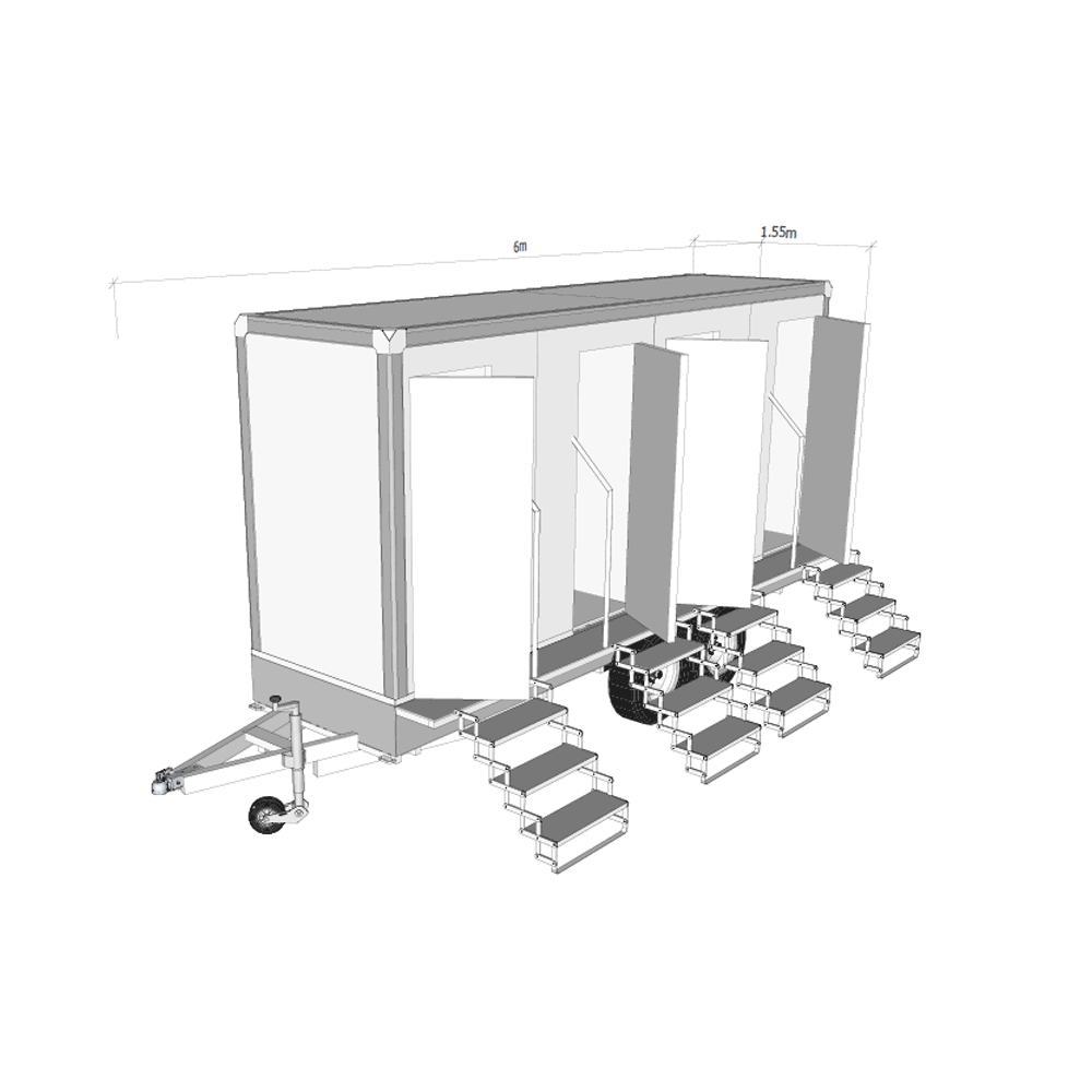 4pax mobile toilet trailer dimensions