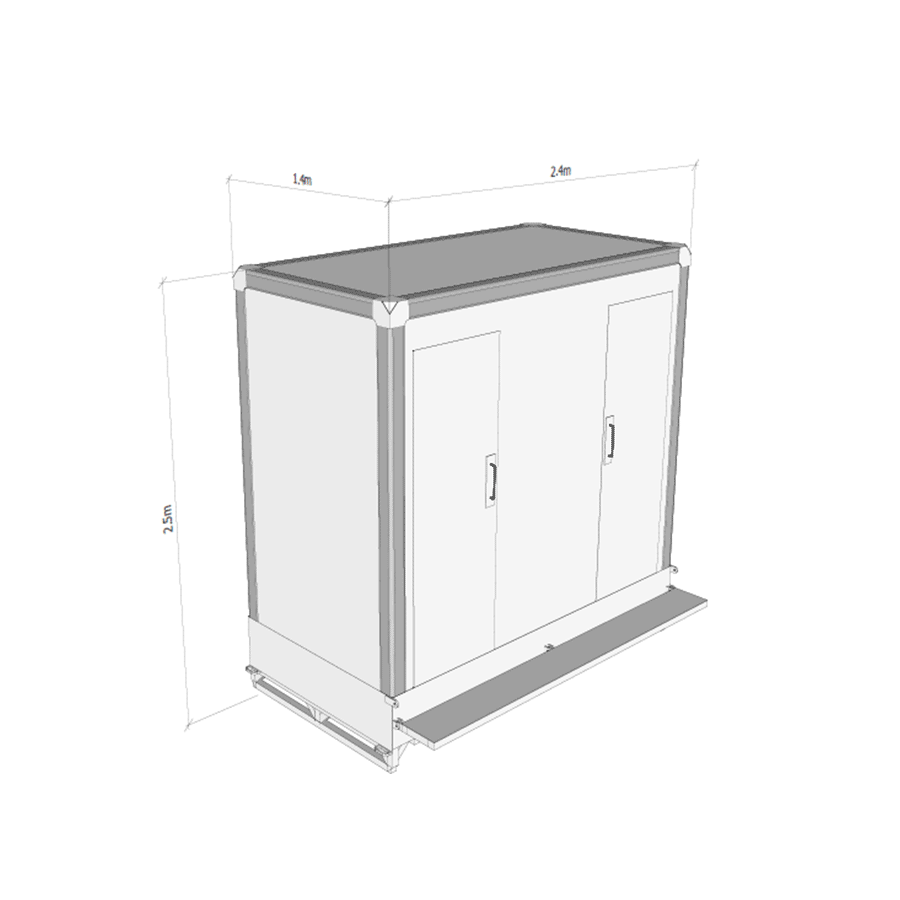 ecobox 2pax mobile toilet dimensions