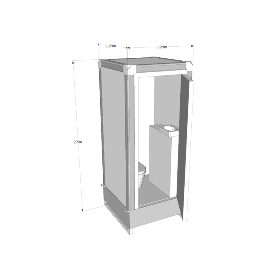 ecobox single mobile toilet dimensions